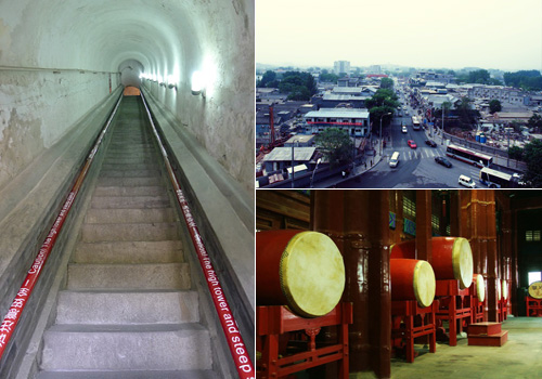 The inside views of Bejing Drum Tower